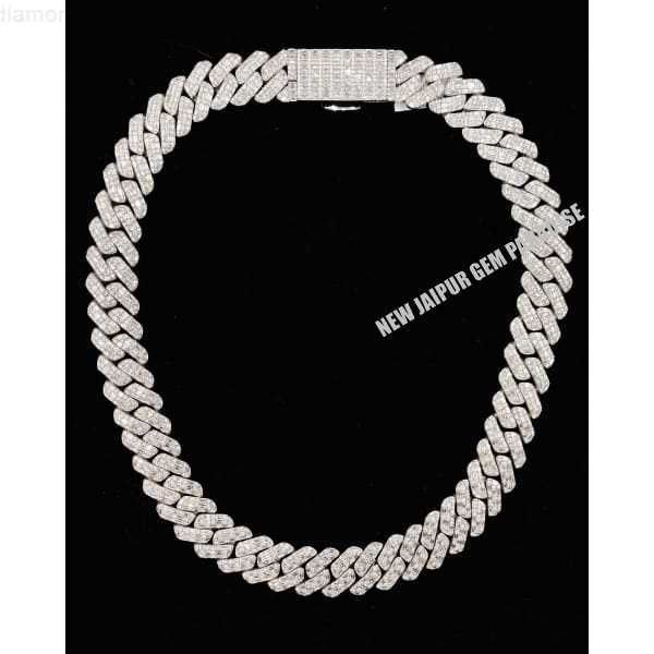 

heavy quality 20mm cuban link chain vvs baguette moissanite diamond 925 sterling silver white gold plated gift for men and women