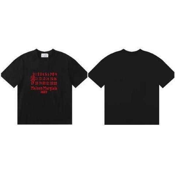 

inverted short designer mm6 t sleeve shirt margielas numbers scrambled irregular mosaic couple t-shirt women vmub vmub, White;black