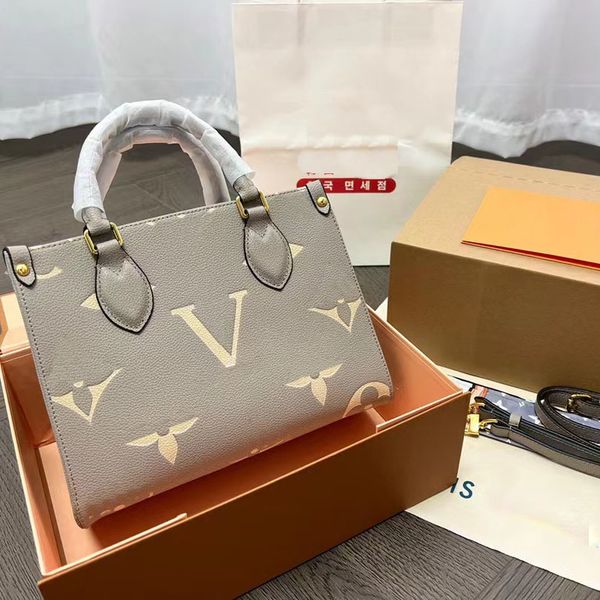 

luxurys tote bag designer bag letter v onthego crossbody bag women fashion leather handbag shopping purse classic style simple three sizes i