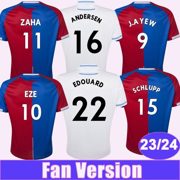

2023 24 zaha eze mens soccer jerseys j. ayew edouard andersen schlupp mateta mcarthur olise home away football shirts, Black;yellow