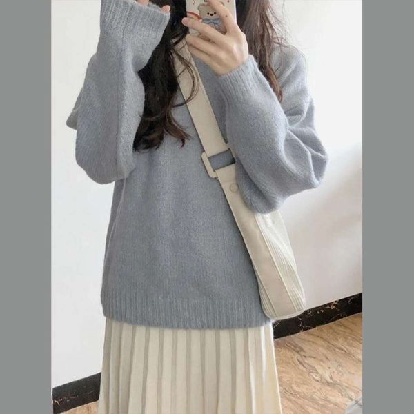 

early autumn salt series wear sweater temperament goddess fan yang qi age reduction fashion dress two piece suit, White;black