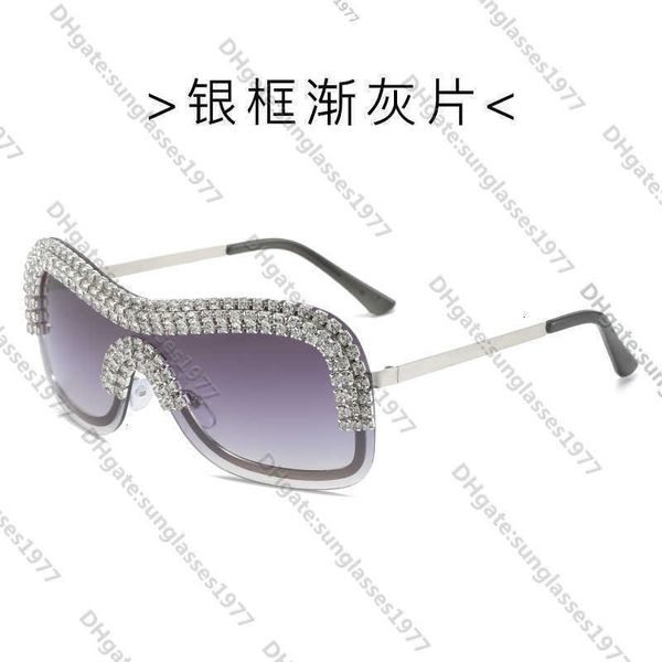 

Xiao Xiang family glasses 2023 Xiangjia Same Style Frameless Diamond Sunglasses for Women Luxury Dot Large Frame Connected Mesh Red Party 1U2Q68BF1