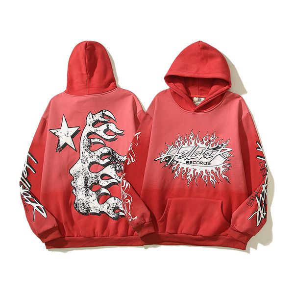 

mens hoodies sweatshirts harajuku washed gradient color stars hooded y2k stranger things oversized fleece loose hoody 230828, Black