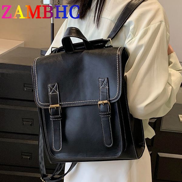 

school bags 3 in 1 layer's backpack pu for teenager girls 2023 fashion spring designer brand cambridge bookbag preppy 230828