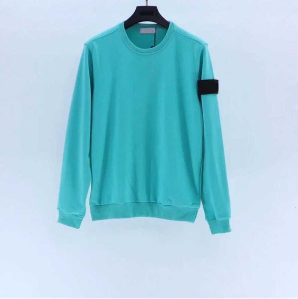 

designers stones island classic badge sleeve long bottom shirt men and women couples loose simple cotton versatile european and american fas, Black