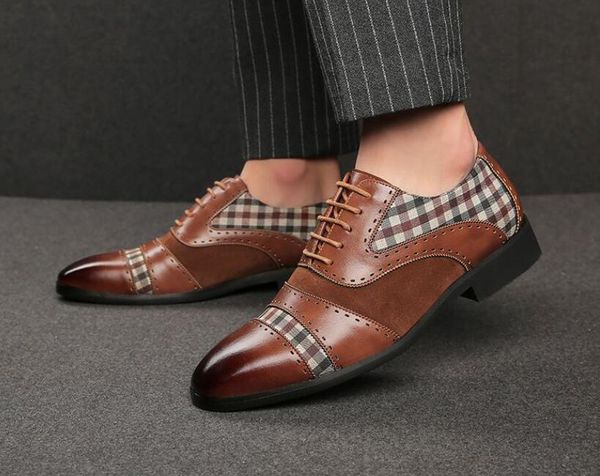 

mens oxford shoes vintage mixed colors design genuine cow leather dress shoes formal business office lace up shoes size:eu39-47, Black