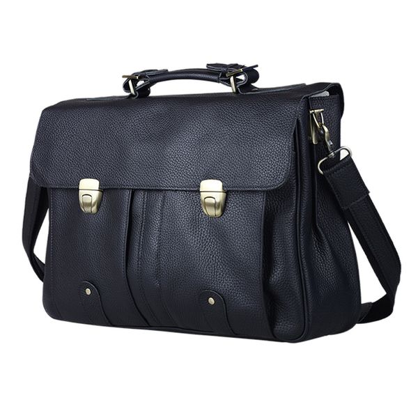 

lapbags fancodi genuine leather briefcase men business bag men 15"inch tote male office handbag big 230828