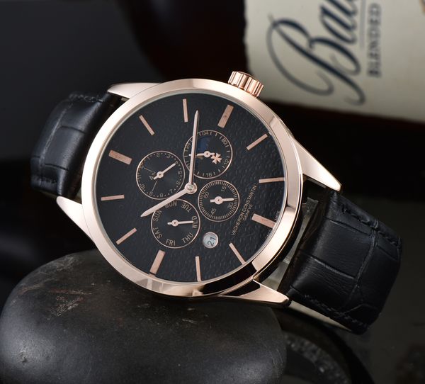

new fashion watch mens automatic mechanical watch movement waterproof wristwatch hour hand display simple luxury popular watch leather strap, Slivery;brown