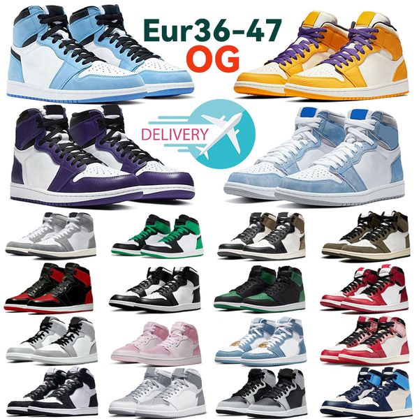 

more colour new og 1s basketball shoes men sneakers black phantom washed pink olive white cement lucky green reverse mocha bred patent women