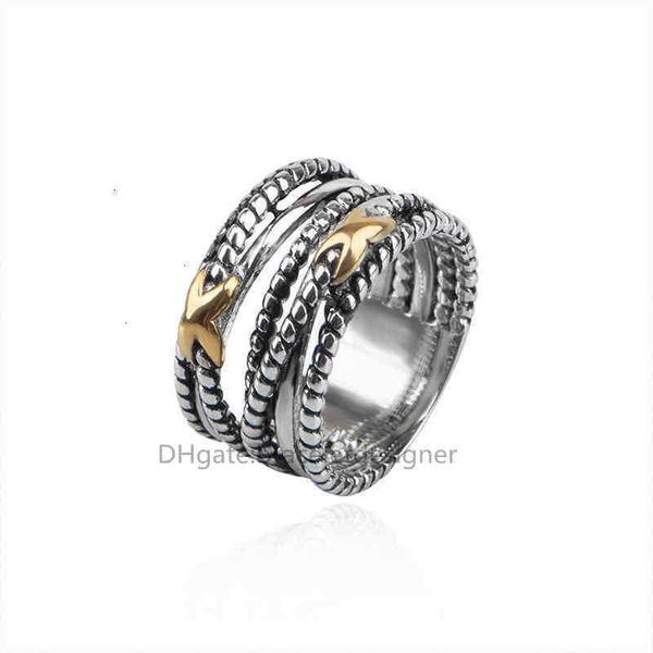 

18k gold cross ring designer classic twisted fashion rings double x wire jewelry for men women braided vintage copper engagement anniversary, Slivery;golden