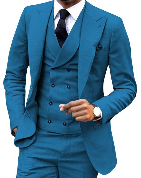 

men s suits blazers formal suit wedding work party suit 3 piece double breasted jacket pants vest custom size 230828, White;black