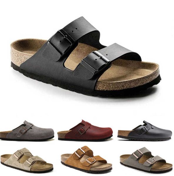 

sandals designer birks boston clog arizona gizeh men women summer autumn winter slippers leather felt sliders outdoor indoor buckle strap mo, Black
