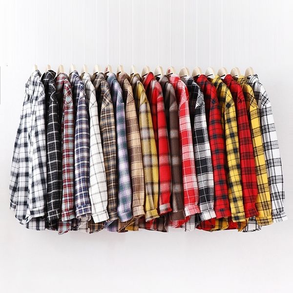 

women's blouses shirts loose design cotton plaid shirt women young style long sleeve blouses casual shirts lady clothes blusas 230828, White