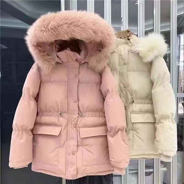 

brand womens clothing medium and long down jacket, Black