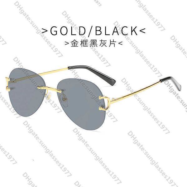 

new kajia frameless sunglasses men's fashion same toad glasses trend womenr3ca, White;black