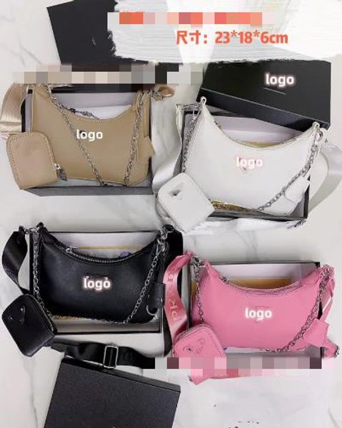 

women's high-grade one shoulder combination bags messenger bags new three-in-one underarm bag minority fashion chain triangle mark bags