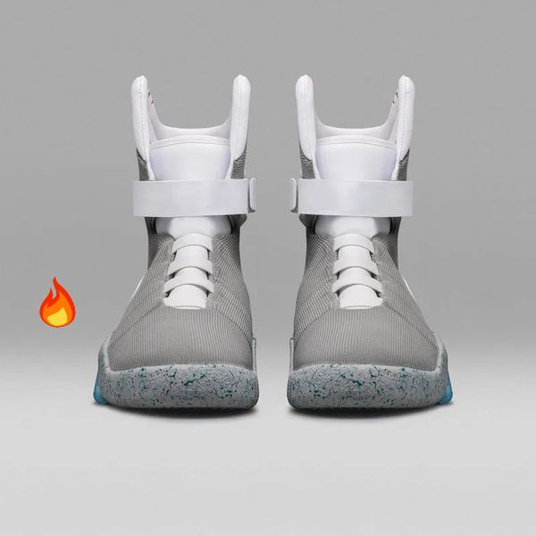 

2023 new back to the future air mag sneakers marty mcfly's led shoes glow in dark gray mcflys sneakers us6-11, Black