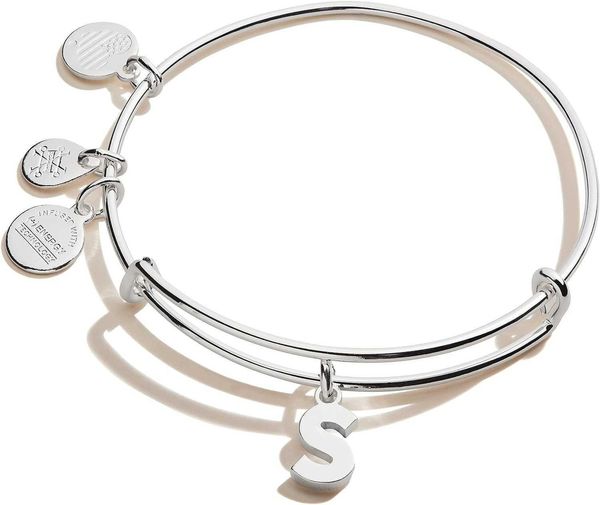 

alex and ani initial s iii bangle bracelet, Black