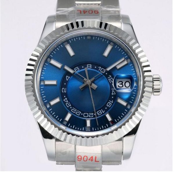 

skydweller automatic watches mens outdoor watch black index hour markers 42mm syster bracelet with rotatable ring command screw-down crown m, Slivery;brown