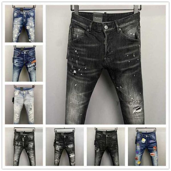 

2023 new arrivals d2 mens luxury purple designer denim jeans holes trousers dsquare jeans coolguy biker pants mens clothing 2#48rvpn4j, Blue