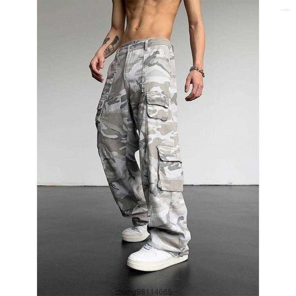 

men's jeans camo pants baggy hip hop trousers for men oversize cargo streetwear denim y2k man trendyol woman casual grey, Blue