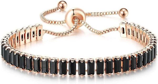 

jude jewelers silver rose gold plated full cubic ziron filled wedding statement cocktail party adjustable size strand bracelet