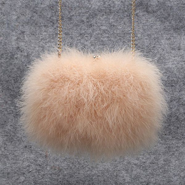 

waist bags luxury real natural ostrich feather party evening clutch bag women wedding purses and handbags 2023 designer chain s3104 230828