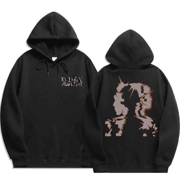 

mens hoodies sweatshirts kpop agust d dday us tour hooded cardigan long sleeved diamon coat cotton y2k oversize pullover couple sweatshirt 2, Black