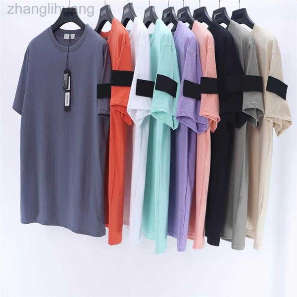 

man fashion geometric pattern t shirt summer boy hip hop loosed tees women short sleeve casual relaxed outdoors stones island, White