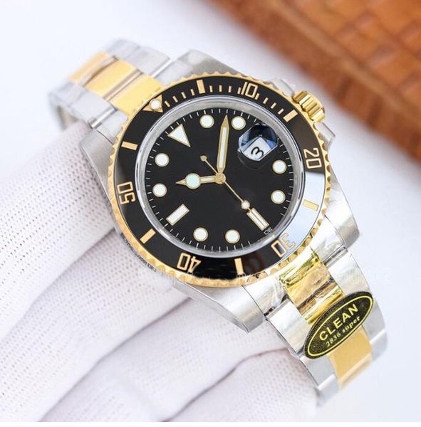 

men watches 41mm black ceramic case waterproof watch system rotating bezel 904l scratch resistant calibre 3235 self winding chromalight hour, Slivery;brown