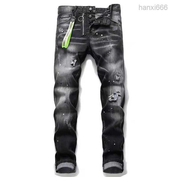 

designer linen hip hop men distressed ripped biker slim fit motorcycle for, Blue