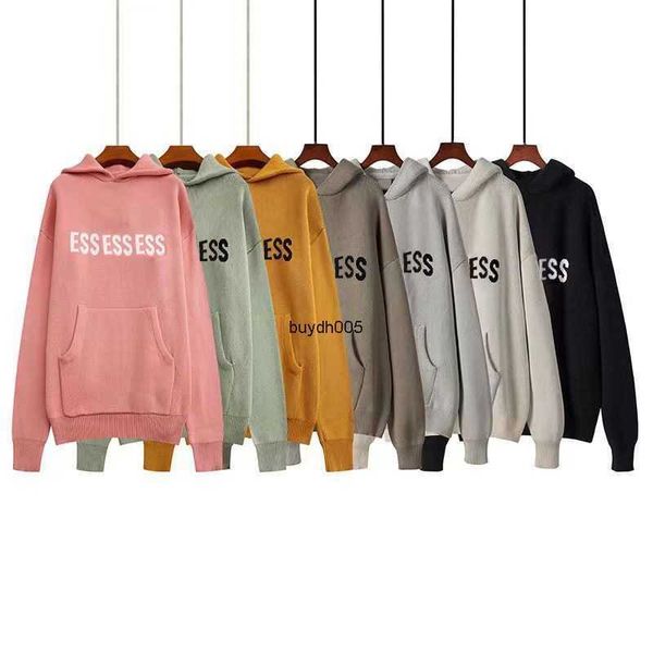

szck men's hoodies knits hoodie knitwear designer womens letter sweaters casual hooded knitted pullover8 essentail hoodie essentialhood, Black