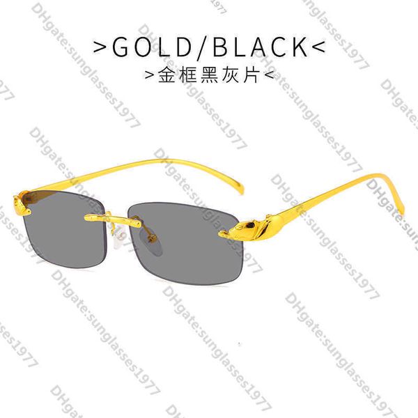 

2023 new cheetah sub-head sunglasses men's color frameless glasses trend box women01HB