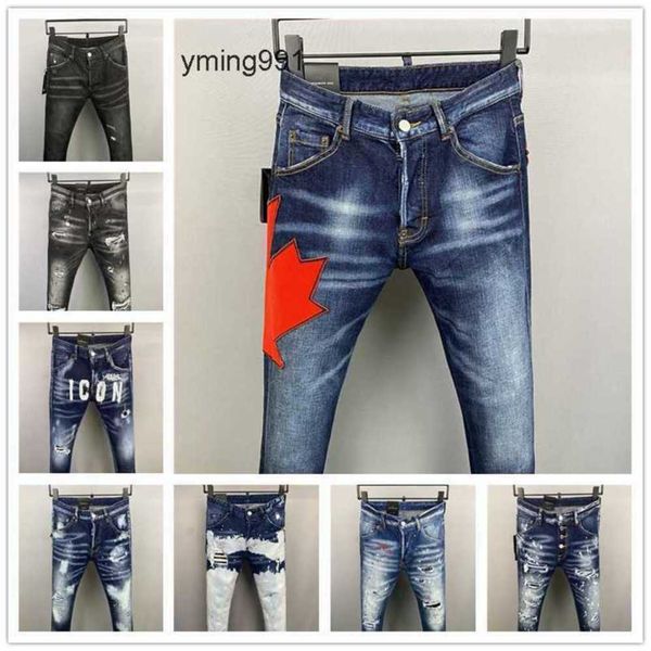 

2023 new arrivals d2 mens luxury purple designer denim jeans holes trousers dsquare jeans coolguy biker pants mens clothing 2lwpt, Blue