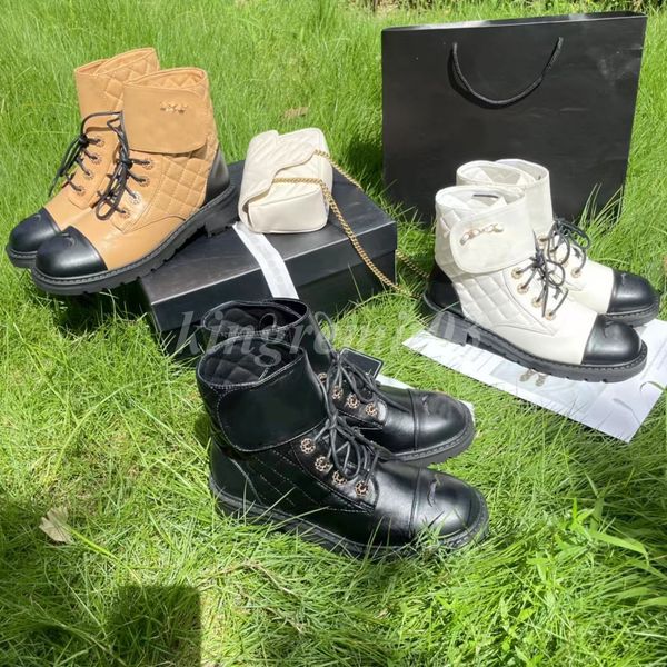 

designer women boots lace-up ankle boots lambskin buckle boot calf leather boots lady fashion motorcycle ankle booties with box, Black