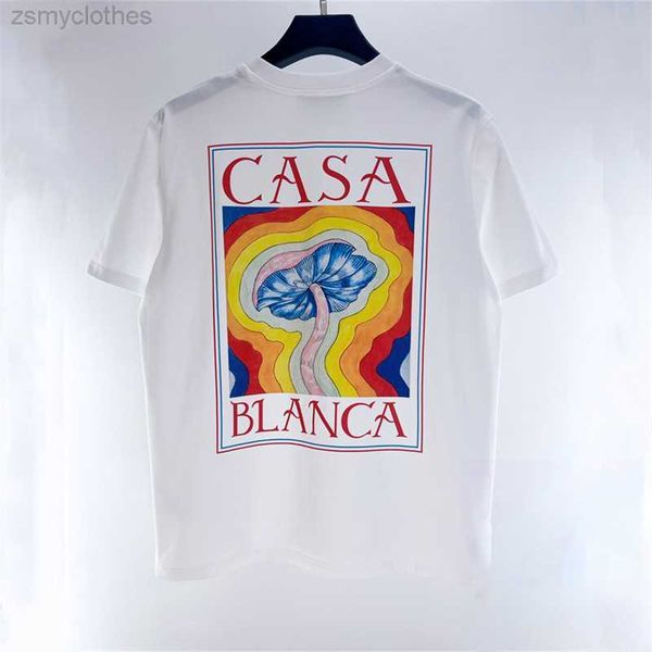 

men's t-shirts good quality 2023ss casablanca mushroom fashion t shirt men loose casual women vintage tees, White;black