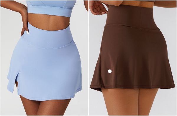 

ll-6358 womens yoga outfit high waist y tennis skirts exercise skirt cheerleaders short dresses fitness wear girls running elastic pants spo