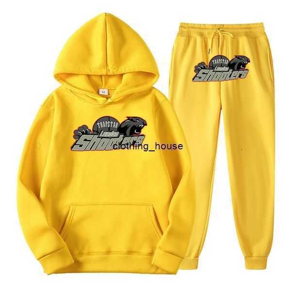 

trapstar tracksuit black mens hoodie trapstar men sportswear designer pants set running basketball 2 piece loose women long sleeve qv14, Gray