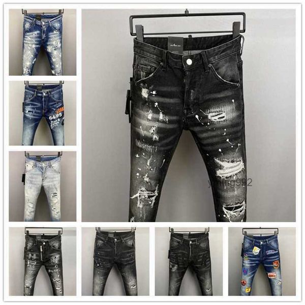 

2023 new arrivals d2 mens luxury purple designer denim jeans holes trousers dsquare jeans coolguy biker pants mens clothing 2#0324dka, Blue