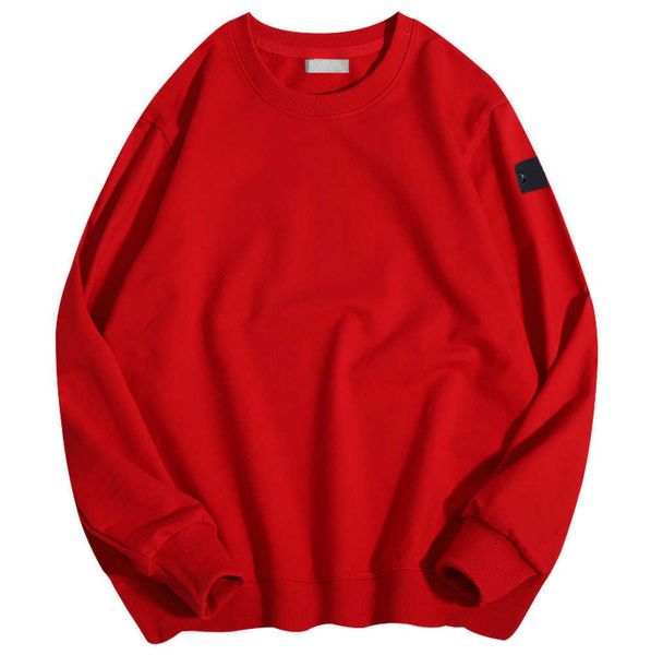 

luxury fashion hoodie simple casual men's coat autumn and winter hoodless long sleeve new with designer solid color stones island loose, Black