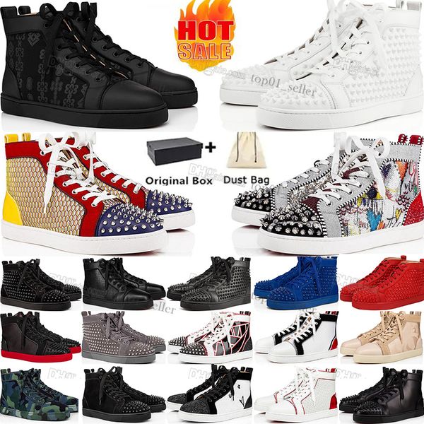 

designer red bottoms dress shoes for men women loafers sneakers platform flat shoe fashion luxury loafers vintage red bottom black glitter t