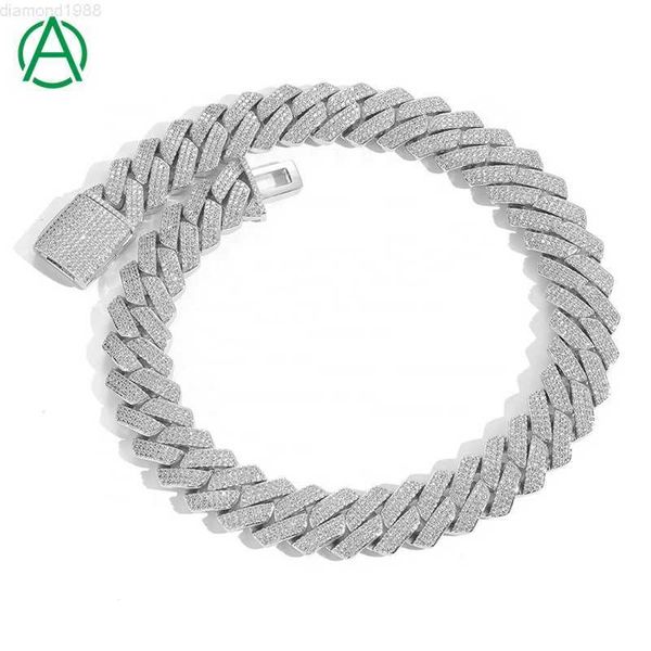 

925 sterling silver iced out luxury vvs moissanite miami cuban chain
