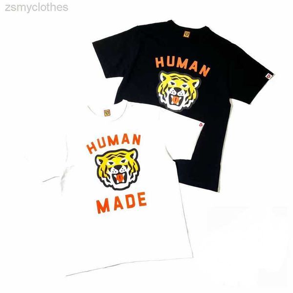 

men's t-shirts good quality human made cartoon tiger t-shirts men 2023ss human made summer style women vintage t shirt tees, White;black
