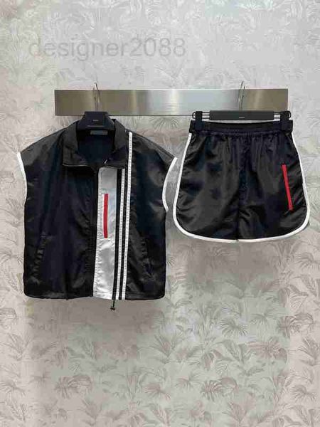 

two piece dress designer summer womens tracksuits women sleeveless classicla red label t shirt sports shorts clothing suit lady street spot, White