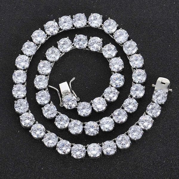 

hailer jewelry 925 sterling silver gold plated gra diamond tester bracelet necklace cluster 8mm moissanite tennis chain