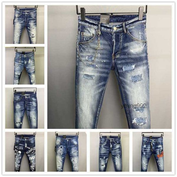 

2023 new arrivals d2 mens luxury purple designer denim jeans holes trousers dsquare jeans coolguy biker pants mens clothing 2#018l9f1, Blue