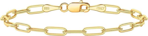 

14k gold over 925 sterling silver clasp 4mm paperclip bracelet for women diamond cut gold bracelets for women solid gold bracelet gold jewel