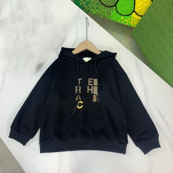

baby designer hoodies kids sweater hooded kid clothe child clothes loose toddler sweaters long sleeved with letters streetwear spring autumn, Black