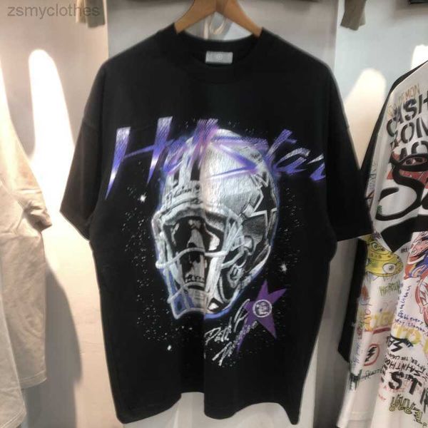 

men's t-shirts good quality oversized vintage skull helmet print fashion t-shirt men washed women t shirt streetwear tee mens clothing, White;black