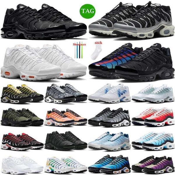 

2023 tn plus tns terrascape running shoes men women toggle lacing olive triple black reflective gold clean white university ice blue hyper j